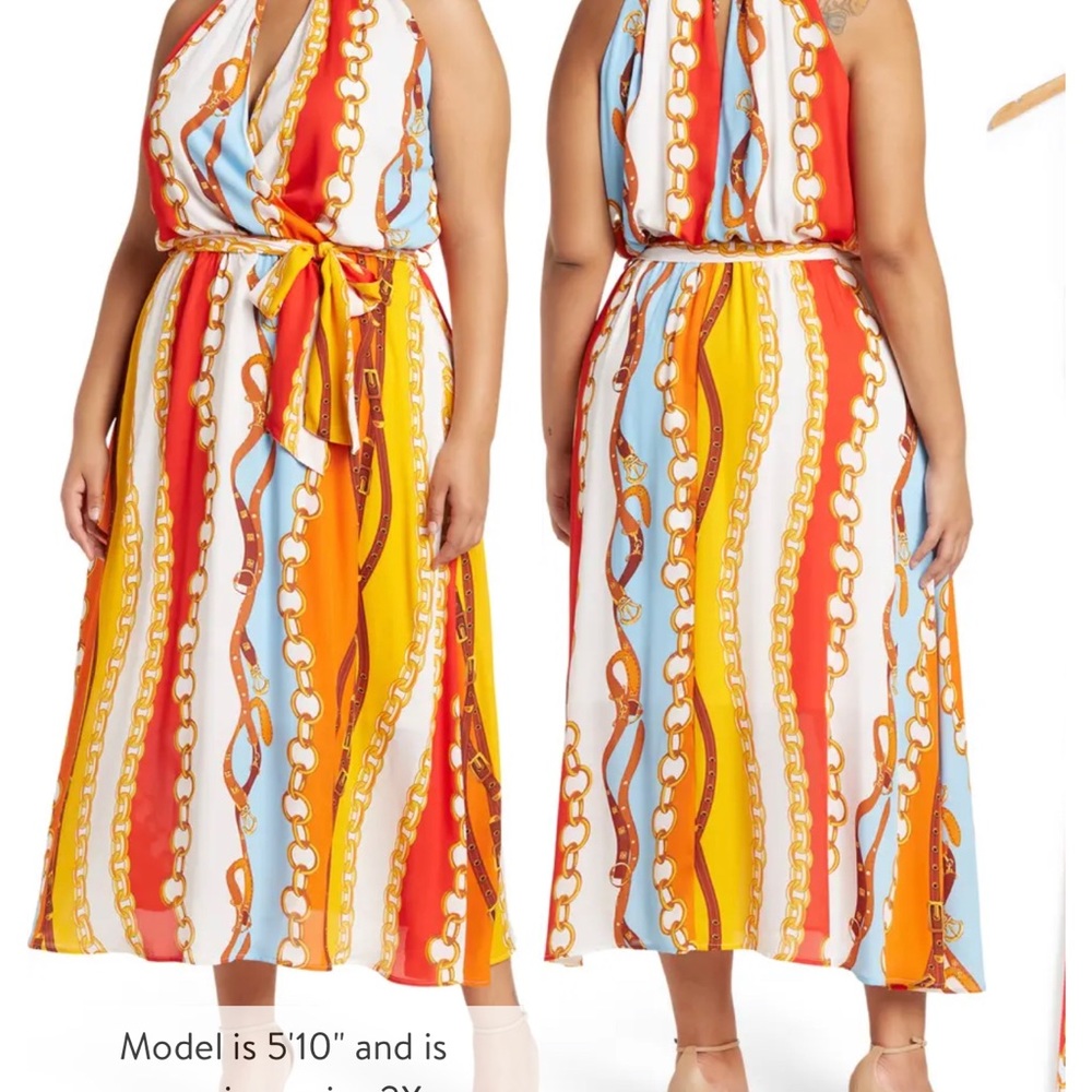 Colorful Chain Print Maxi Dress